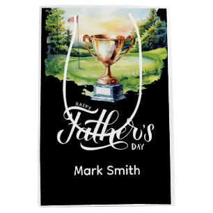 Golf Father's Day with trophy  Medium Gift Bag