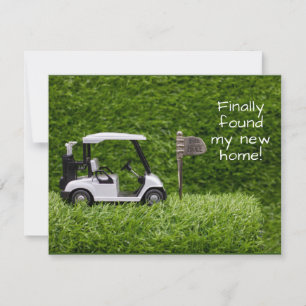 Golf finally we found new home moving house announcement