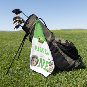 Golf First Birthday Cute Personalised Photo Towel