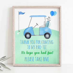Golf First Birthday Par-tee Favour Sign