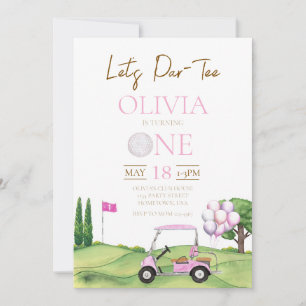 Golf first birthday par tee invite
