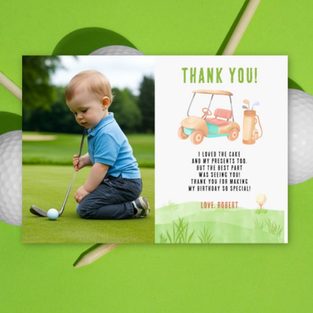 Golf First Year Birthday Thank you (Creator Uploaded)
