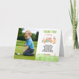 Golf First Year Birthday Thank you Card