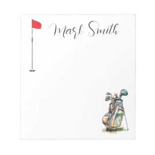 Golf Flag and Bag for golfer Notepad