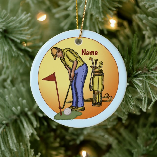 Golf Flag Dad Golf  Ceramic Tree Decoration (Tree)