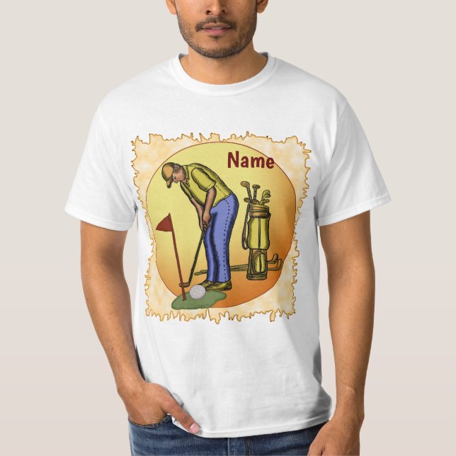 Golf Flag Dad Golfing golf  T-Shirt (Front)