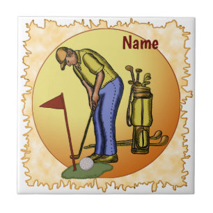 Golf Flag Dad Golfing  Tile