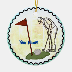 Golf Flag golf Ceramic Tree Decoration