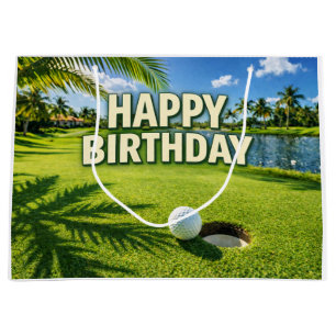Golf Florida Themed  Happy Birthday  Large Gift Bag