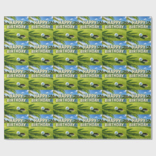 Golf Florida Themed  Happy Birthday  Wrapping Paper