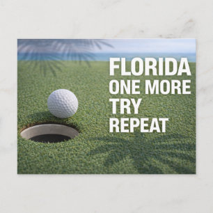 Golf Florida themed with ball on green Postcard