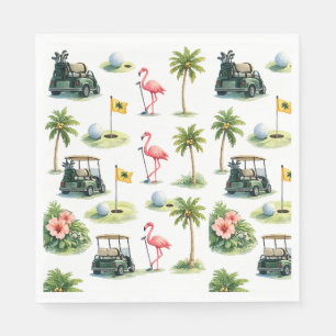 Golf Florida themed with flamingo Napkin