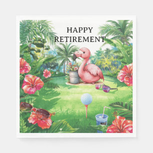 Golf Florida Themed with Flamingo on green Napkin