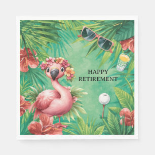 Golf Florida Themed with Flamingo on green Napkin