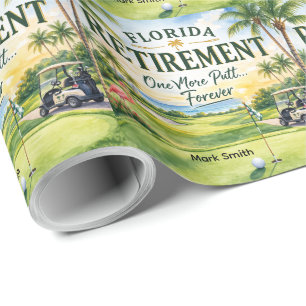 Golf Florida themed with flamingo retirement Wrapping Paper