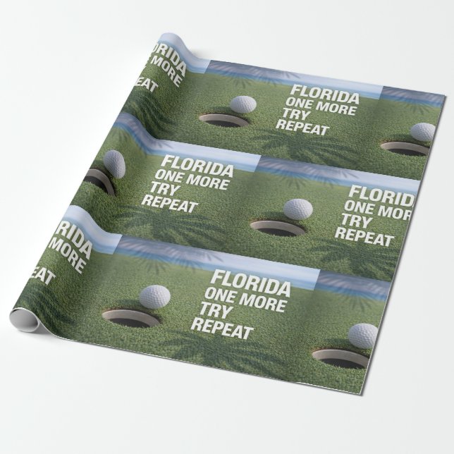 Golf Florida themed Wrapping Paper (Unrolled)