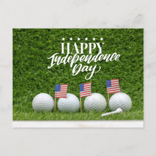 Golf for 4th July HAPPY Independence Day America Postcard