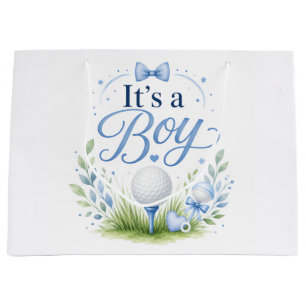 Golf for baby boy golfer on green large gift bag