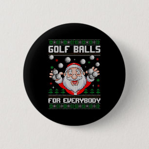 Golf For Everybody Santa Ugly Christmas Golfing 6 Cm Round Badge