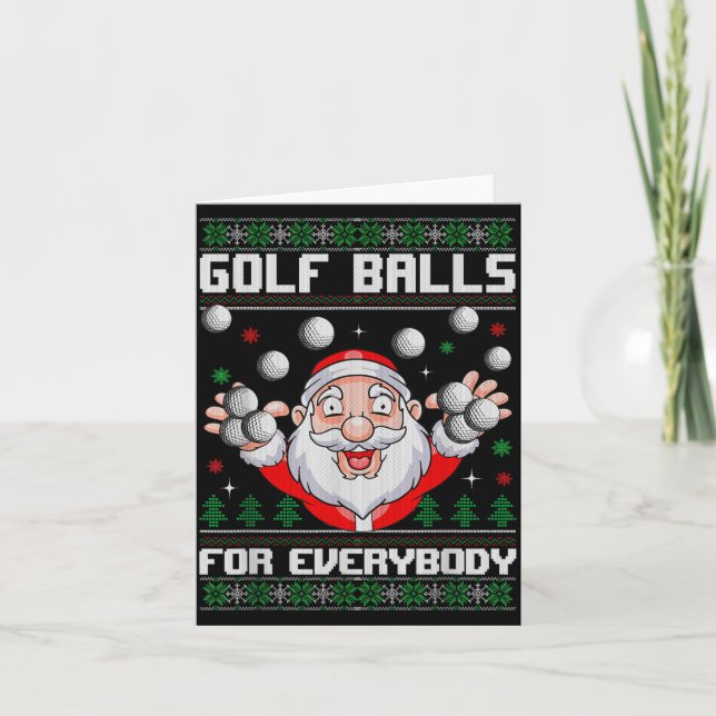 Golf For Everybody Santa Ugly Christmas Golfing  Card (Front)