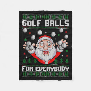 Golf For Everybody Santa Ugly Christmas Golfing  Fleece Blanket