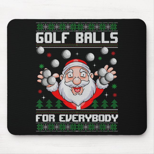 Golf For Everybody Santa Ugly Christmas Golfing  Mouse Mat (Front)