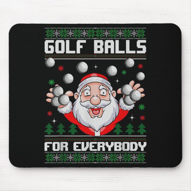 Golf For Everybody Santa Ugly Christmas Golfing  Mouse Mat (Front)