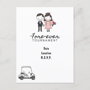 Golf FORE EVER golf wedding  Save the Date golfer Postcard