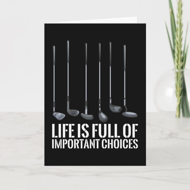 Golf Funny Golfer Important Choices Golfing Gift Card (Front)