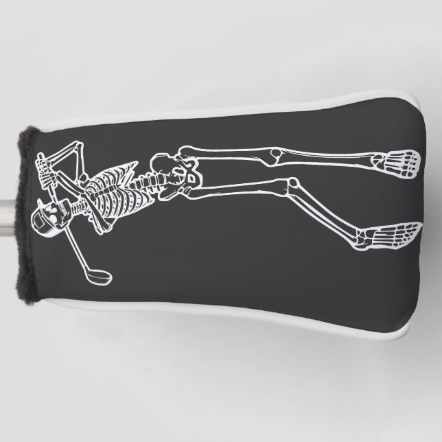 Golf Funny Golfing Skeleton playing Golfer Head Cover (Front)