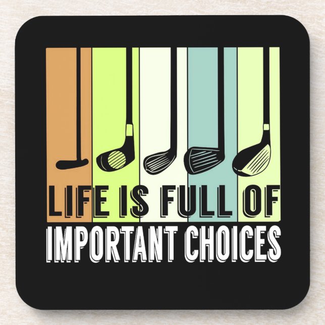 Golf Funny Life Choices Clubs Coaster (Front)