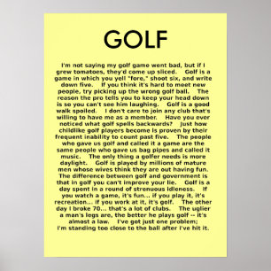 Golf Funny Poster Humour