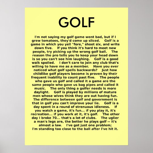 Golf Funny Poster Humour Uk