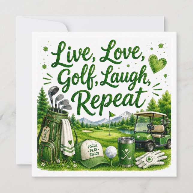 Golf Funny Quotes for golfer on the course Invitation (Front)