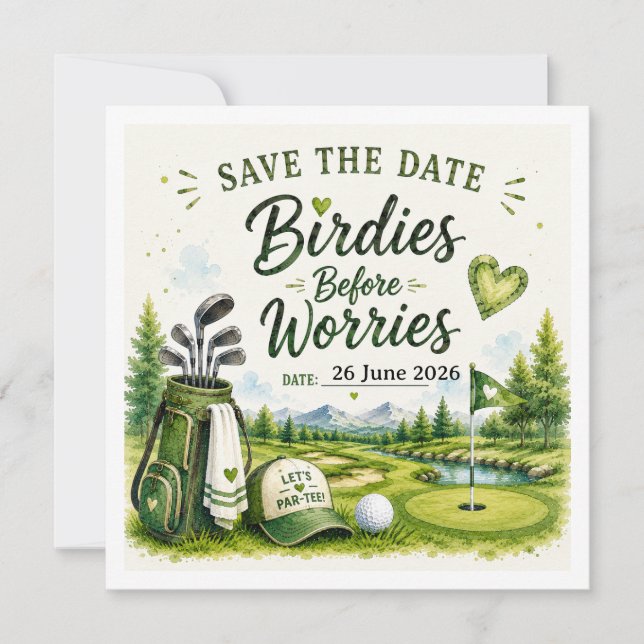 Golf Funny Quotes for golfer on the course Save The Date (Front)