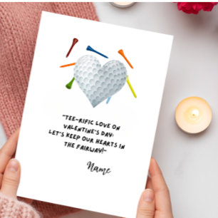 Golf Funny Quotes for Golfer Valentine's Day Holiday Postcard