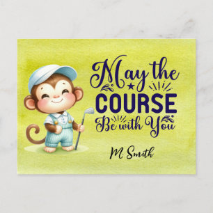 Golf Funny Quotes May the Course be with you Postcard