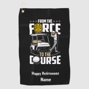 Golf Funny Retired Police Officer Golfer Towel
