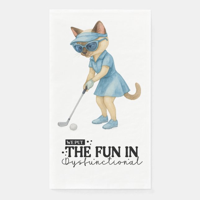 Golf Funny Saying for Cat Lovers Golfers Napkin (Front)