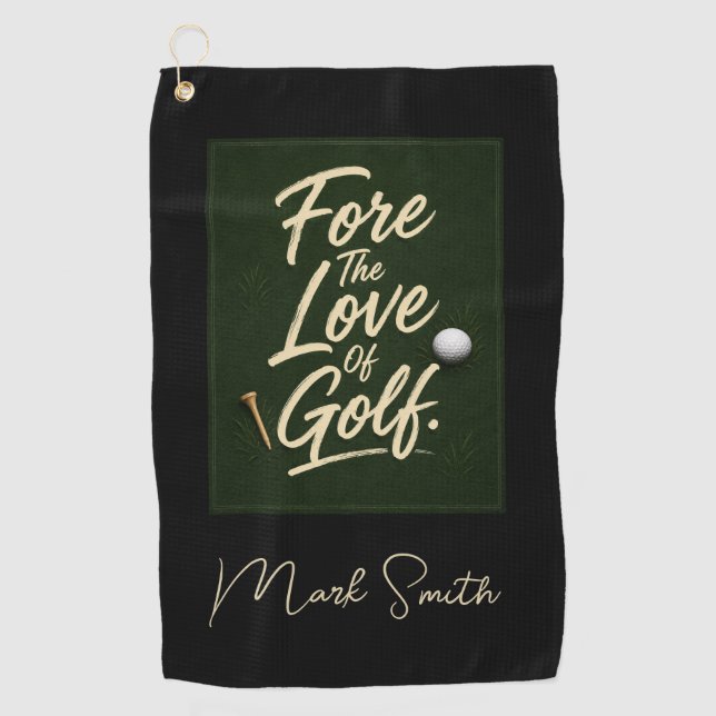 Golf funny saying for golfer on green  towel (Front)