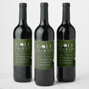 Golf funny saying for golfer wine label
