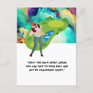 Golf funny saying quote for golfer greeting postcard