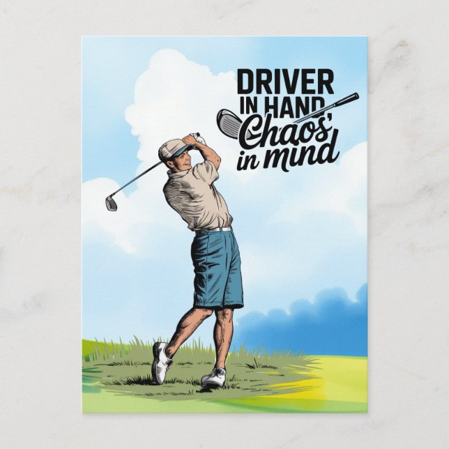 Golf funny saying quotes for golfer greeting postcard (Front)