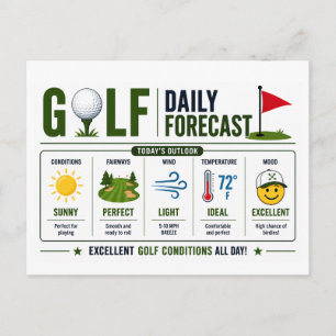 Golf Funny Saying weather forecast Postcard