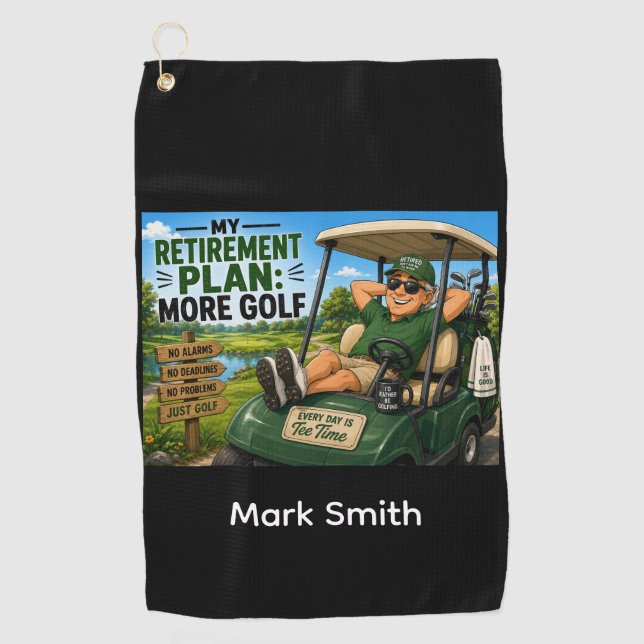 Golf funny saying with golfer  towel (Front)