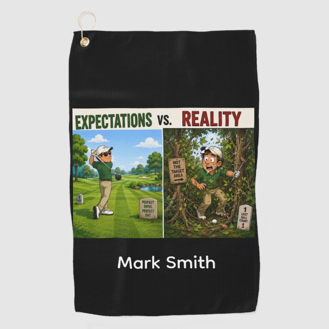 Golf funny saying with golfer  towel (Front)