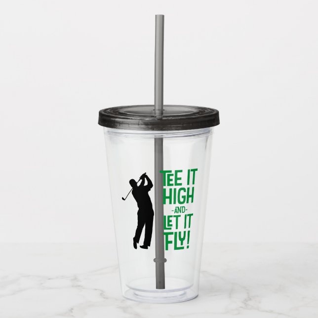 Golf Funny Tee Sports Quote Cute Men's Humour Drin Acrylic Tumbler (Front)