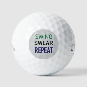 Golf Gag Gift – Swing Swear Repeat Golf Balls