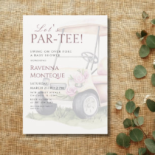 Golf Garden Cart Lets Par-Tee Baby Shower Invitation