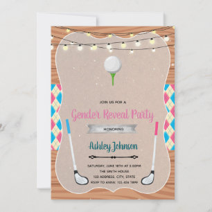 Golf gender reveal invitation